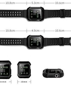 NatoGears Rugged Protective Case & Strap Band For Apple Watch Series 4-2018 44mm with Metal Buckle Clasp