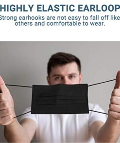 Black Face Mask Disposable Breathable Mouth Cover Black Breathable Masks For Daily Protection Air Pollution, Dust(50pcs)