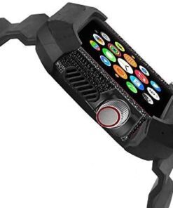 NatoGears Rugged Protective Case & Strap Band For Apple Watch Series 4-2018 44mm with Metal Buckle Clasp