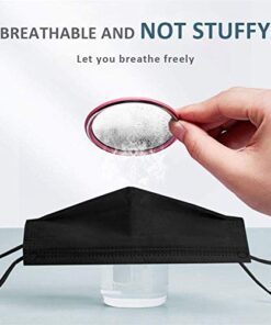 Black Face Mask Disposable Breathable Mouth Cover Black Breathable Masks For Daily Protection Air Pollution, Dust(50pcs)