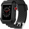 NatoGears Silicone Rugged Protective Case with Strap Bands Compatible with Apple Watch Series 1, 2 & 3