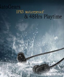 NatoGears 48 Hours Playtime IPX5 Sport Neckband Waterproof Earbuds(Black)