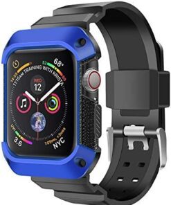NatoGears Rugged Protective Case & Strap Band For Apple Watch Series 4-2018 44mm with Metal Buckle Clasp