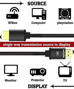 Natogears 8K HDMI Cable 2m High Speed 48Gbps HDMI Supports Dynamic HDR and Dolby Vision, 4k 8k 10k