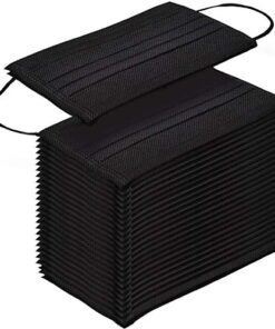 Black Face Mask Disposable Breathable Mouth Cover Black Breathable Masks For Daily Protection Air Pollution, Dust(50pcs)