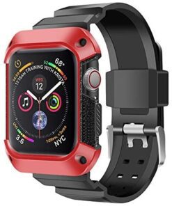 NatoGears Rugged Protective Case & Strap Band For Apple Watch Series 4-2018 44mm with Metal Buckle Clasp
