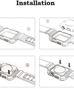 NatoGears Silicone Rugged Protective Case with Strap Bands Compatible with Apple Watch Series 1, 2 & 3