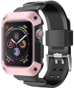 NatoGears Rugged Protective Case & Strap Band For Apple Watch Series 4-2018 44mm with Metal Buckle Clasp