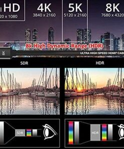 Natogears 8K HDMI Cable 2m High Speed 48Gbps HDMI Supports Dynamic HDR and Dolby Vision, 4k 8k 10k
