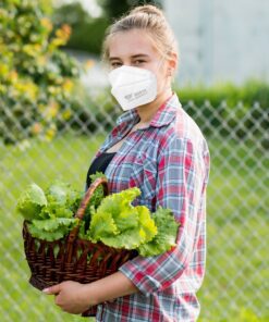 n95 Cup Shaped Face Mask 5 Layer Protective Face Mask With Head and Neck Elastic Loop 5 Pack