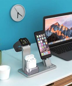 Apple iPhone, Airpod & iWatch Compatible 3-in-1 Aluminum Charging Dock