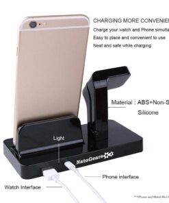 NatoGears - Apple 2 in 1 ABS Rugged Charging Dock Station For iPhones/ Watches