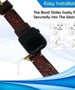 Vintage Handmade Tooled Genuine Leather Watch Band For All Wrist Watches