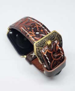 Vintage Handmade Tooled Genuine Leather Watch Band For All Wrist Watches