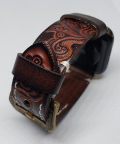 Vintage Handmade Tooled Genuine Leather Watch Band For All Wrist Watches