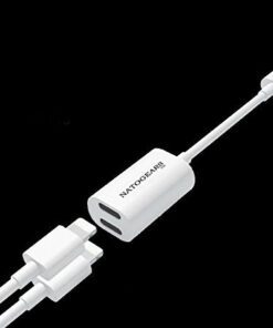 NatoGears - Apple Dual Head Jack Audio Charging Adapter For iPhones/iPods/iPads