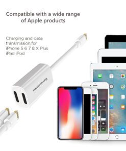 NatoGears - Apple Dual Head Jack Audio Charging Adapter For iPhones/iPods/iPads