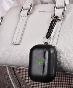 Airpods Pro Case Genuine Leather Airpod 3 Case for Airpods Pro [Front LED Visible] Protective Cover Skin Brown Men Women