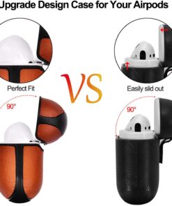 Airpods Pro Case Genuine Leather Airpod 3 Case for Airpods Pro [Front LED Visible] Protective Cover Skin Brown Men Women