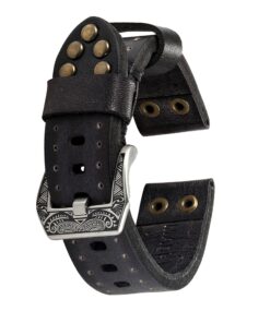 Rugged Vintage Look Handmade Leather Watch Band, Watch Strap, Crazy Cow Watch Strap 24mm Width Leather Watch Band - Free Shipping!