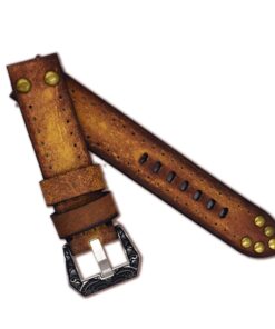 Rugged Vintage Look Handmade Leather Watch Band, Watch Strap, Crazy Cow Watch Strap 24mm Width Leather Watch Band - Free Shipping!